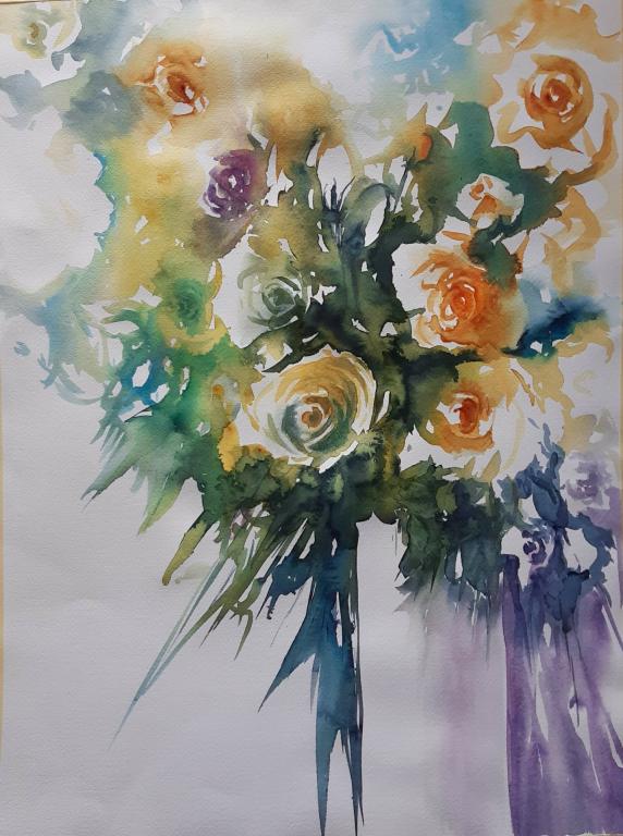 Aquarell Rosen - watercolor painting