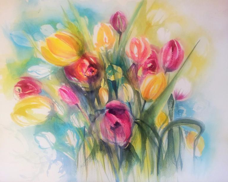 Aquarell Tulpen - watercolor painting