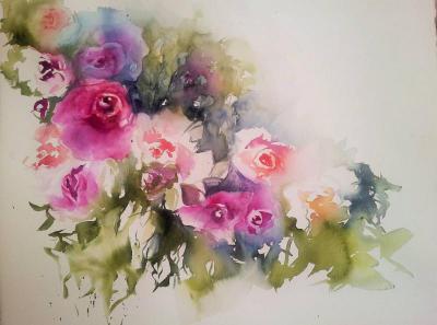 Aquarell Rosen