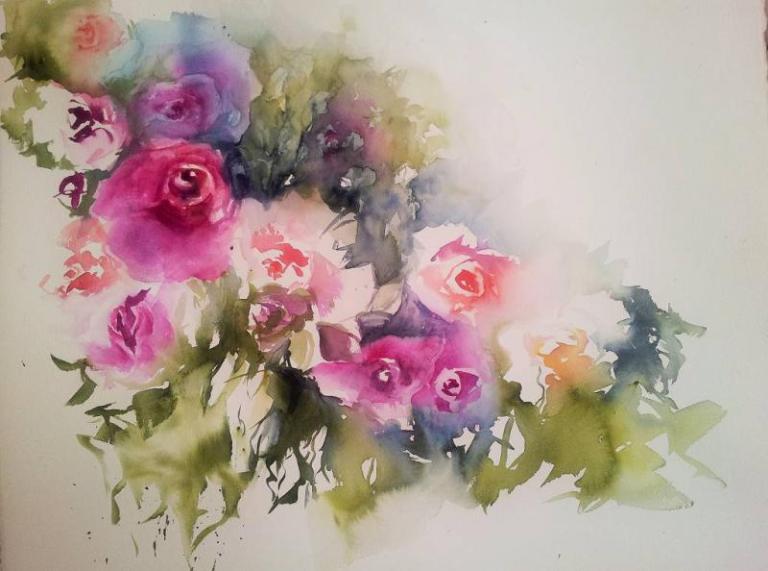 Aquarell Rosen - watercolor painting